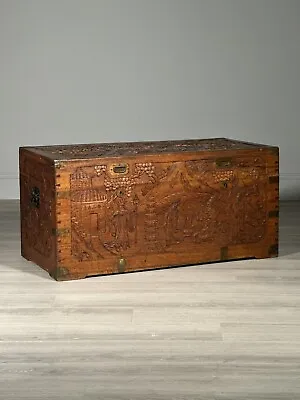 Antique Chinese Camphor Wood Campaign Chest C.1920 • £875
