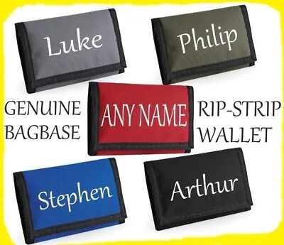 Personalised Wallet Trifold  Boys Girls Kids Name CLEAR ID WINDOW  Coins Notes • £7.99