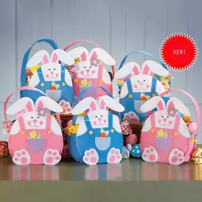 £3.90 • Buy Easter Egg Basket Bag Kids Toddler Bunny Rabbit Party Boy Gift Candy New FB