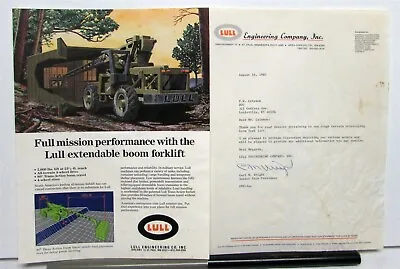 1983 Lull Extendable Boom Forklift W/ Company Letter Construction Data Sheet • $23.81