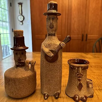 3 Royal Haeger Art Pottery Vases: 2 Toe Tapper Whimsical Musicians & Man W/Dog • $100