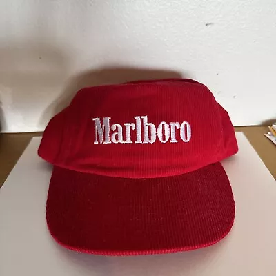 Vintage Marlboro Hat Red Corduroy Snapback • $31