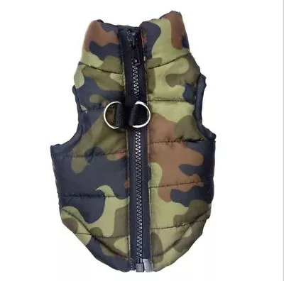 Dog Pet Waterproof Clothes Padded Coat Camouflage Warmer Winter Jacket Top Vest • £7.69