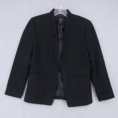 J. Crew Suit Jacket Womens Size 4P Black Open Front Blazer Business Casual • $24.49