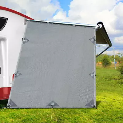 Grey Caravan Privacy Screen 1.95 X 2.2M End Wall Side Sun Shade Roll Out Awning • $51.42