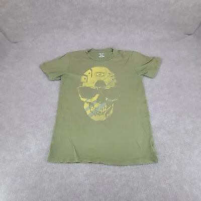 Oakley Shirt Mens Medium Green Olive Logo Skull Graphic Lightweight 1164 • $9.99