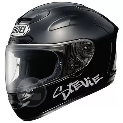 2 X PERSONALISED MOTORBIKE NAME STICKERS HELMET NAME MOTORCYCLE STICKERS DECALS • £2.99