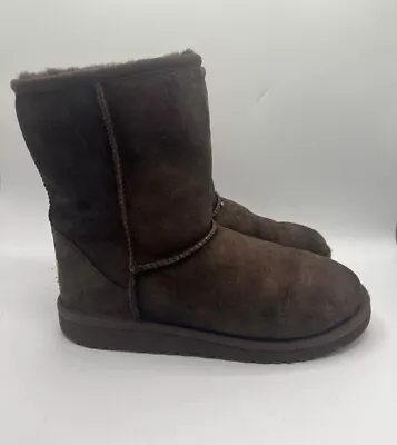 UGG Australia Women Size 5 Classic Short 5251 Brown Suede Winter Boots Pull On • $27.99