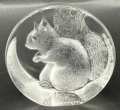 Vintage Mats Jonasson Squirrel Crystal Art Glass Signed M J Sweden • £25