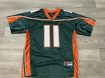 Vintage Nike University Miami Hurricanes Ken Dorsey #11 Football Jersey Size Med • $39.99