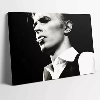 David Bowie Smoking Stretched Canvas Or Unframed Poster Home Deco More Sizes • £12.99