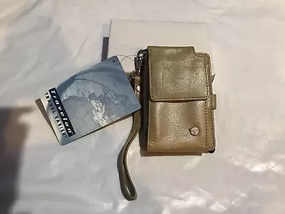New 2008 TRAVELON Vintage Beige Leather Cell Phone Wallet Wrist 3.25  X 1.  X 5” • $12.99