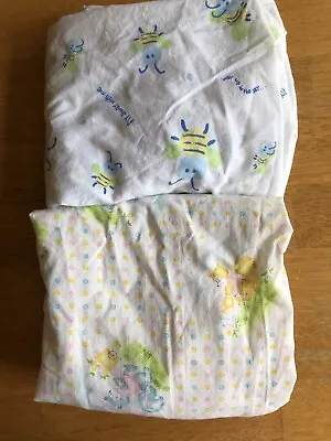 Vintage Dundee Carter’s Infant Bassinet Carriage Sheets Set Of 2 Baby Animals • $9.99