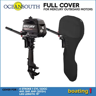 $62.63 • Buy Mercury Outboard Boat Motor Engine Full Cover 4 STR 1 CYL 123CC 4HP-6HP - 15 