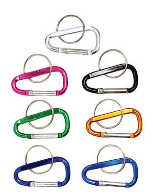 New 3pc 2 (45mm) Aluminum Carabiner D-Ring Key Chain Clip Hook - Assorted Colors • $6.98