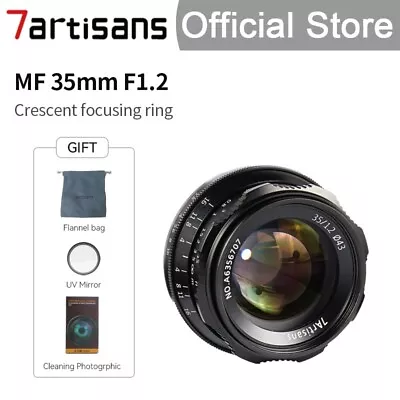 Secondhand 7artisans 35mm F1.2 APS-C Manual Portrait Lens For E/EOS-M/FX/M43 • $89