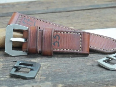 $100 • Buy Handmade  Historica  Leather Watch Strap For VDB Panerai GPF 28,27,26, 24,22mm