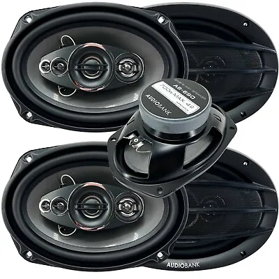 4x Audiobank 6x9 2800 Watt 5-Way Red Car Audio Stereo Coaxial Speakers- AB690 • $89.99