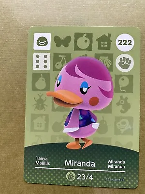 $4.70 • Buy 222 MIRANDA Animal Crossing Amiibo Card #222 Authentic ACNH