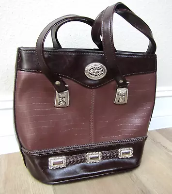 Vintage Brighton Purse Shoulder Bag Brown Black Handbag Leather • $36