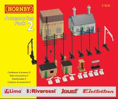 Hornby R8228 Accessories Pack 2  Buildings  Huts. Telegraph Polessigns Etc. • £37.99