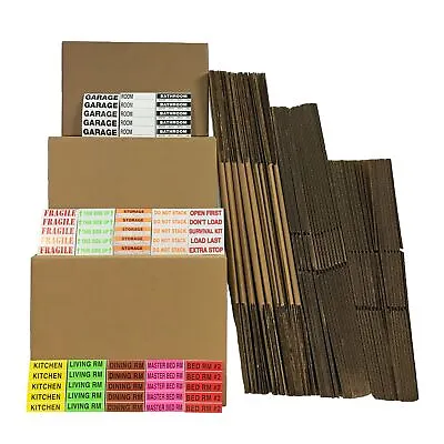 UBMOVE Moving Kit #5 42 Small/Medium/Large Boxes And Room Labels • $79.95