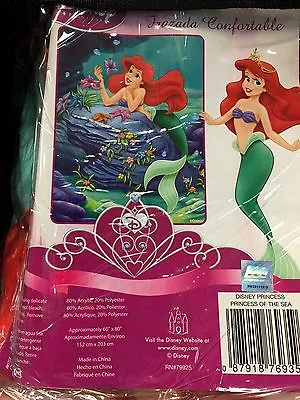 Brand New Official Disney Ariel Little Mermaid Twin Size Acrylic 60x80 Blanket • $39.99