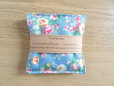 Blue Floral Hand Warmers Pocket Warmers Microwaveable Birthday Christmas Gift • £7.25