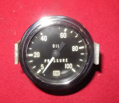 Vintage Stewart Warner 2 1/8  5 - 100 Psi Mechanical Oil Pressure Gauge Gasser • $70