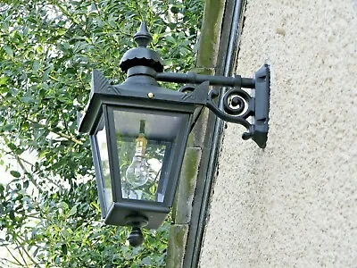 £135 • Buy USED Ex-Display Large Black Victorian Wall Mounted Lantern With Black Top Fix