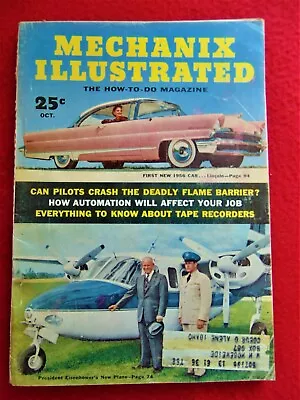 Vintage ~ Mechanix Illus. Magazine~ Oct. 1955 ~flying Salesmen/collecting Glass • $8.95