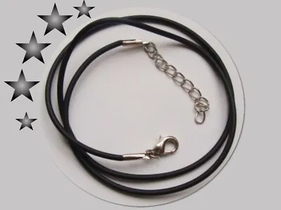 2mm Black Round Leather Cord Necklace For Jewellery Making DIY  • £2.76