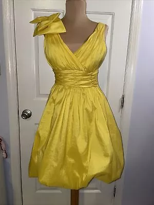 Jovani Yellow Bubble Ruched Prom Evening Party Dress Sz 2 Style 15262 • $150