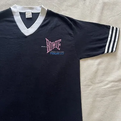 Vintage David Bowie Serious Moonlight Tour 1983 Shirt Original Medium Authentic • $150