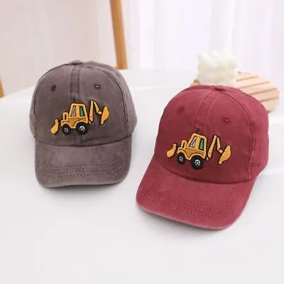 Adjustable Baby Baseball Cap Excavator Embroidered Sun Hat  Boys Girls • £5.46