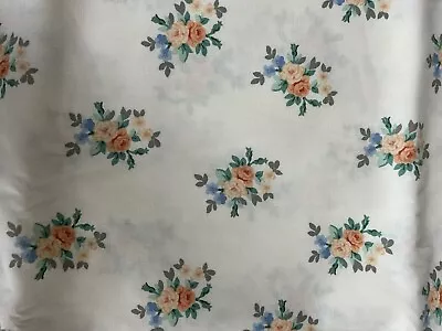 Vintage Laura Ashley  Floral Cream Peach Roses Fabric 5 Yards Printed In Holland • $79.98