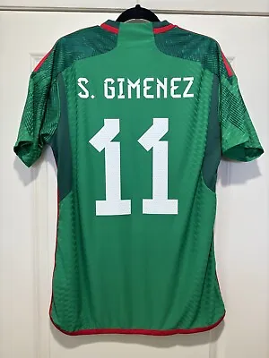 Santi Gimenez #11 Mens LARGE Adidas Mexico Authentic Home Jersey • $157.60
