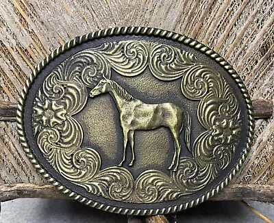 Western Belt Buckle Quarter Horse TAYLOR BRANDS Antique Brass • $16.99