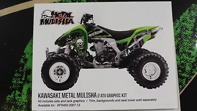 Factory Effex Green Metal Mulisha Graphics Kit For '07-'13 Kawasaki KFX 450 • $129.99