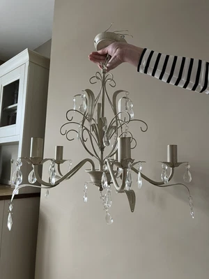£39 • Buy Laura Ashley Chandelier Shabby Chic 5 Arm Ceiling Fixing With Crystal Droplets