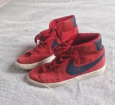 £3.50 • Buy Nike Blazer Mid Suede Red Hi Top Trainers Size UK 6