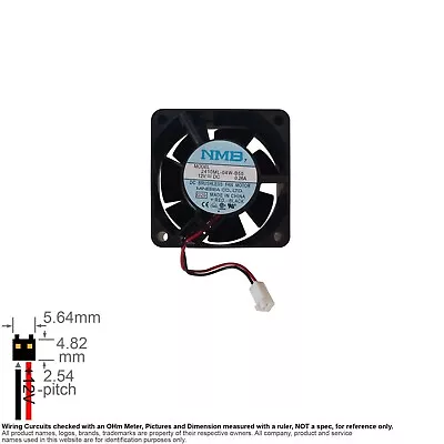 Fan Muffin Cooling DC 12V DC12V 12VDC  60mm 60x60x25 NMB 2410ML-04W-B50 2611XM • $7.50