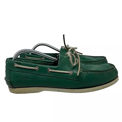 Eddie Bauer Men's Green Leather Boat Shoes Size 12M • $29.99