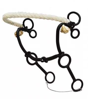 Showman Black Steel Combination Hackamore W/ Rope Nose • $30.99