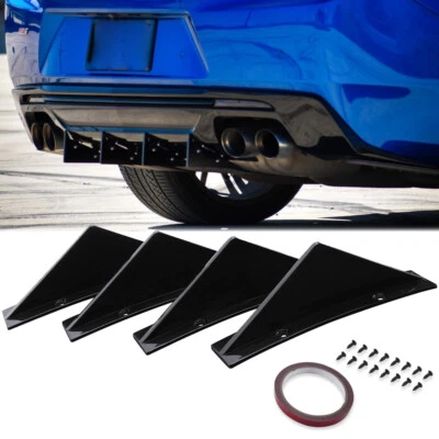 Glossy Black Shark Fin Rear Bumper Spoiler Wing Diffuser For Holden VF Commodore • $19.11