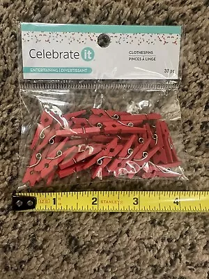 NEW Mini Red Clothespins For Crafts 30 Pieces • $5