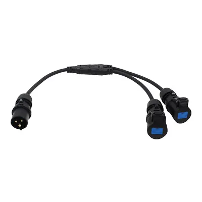 £60 • Buy PCE 16A Moulded Y Split 2.5mm Y Connector Lead Adaptor Power Cable Splitter DJ