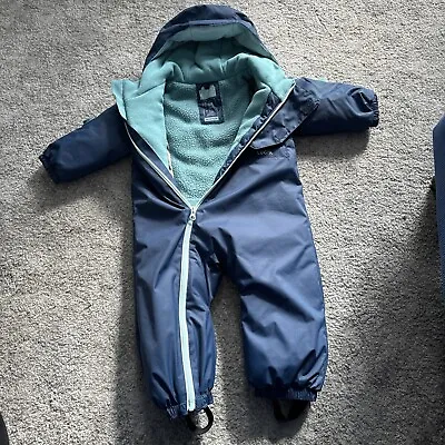 Baby Snowsuit Rain Suit Winter Warm All In One 18months Decathlon Hooded Zip • £4.99