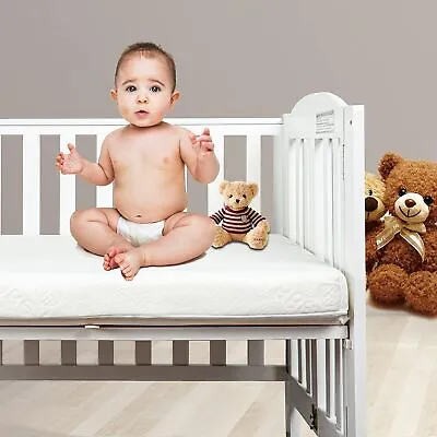 Flat Memory Foam Crib Mattress & Baby Mattress 38x26x3inch With Removable Cover • $29.98