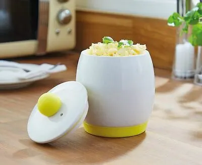 Non Stick Microwave Scrambled Egg And Poached Egg Cooker Ceramic Pot • £10.99